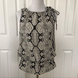 Ann Taylor Loft holster top silk snakeskin print size S